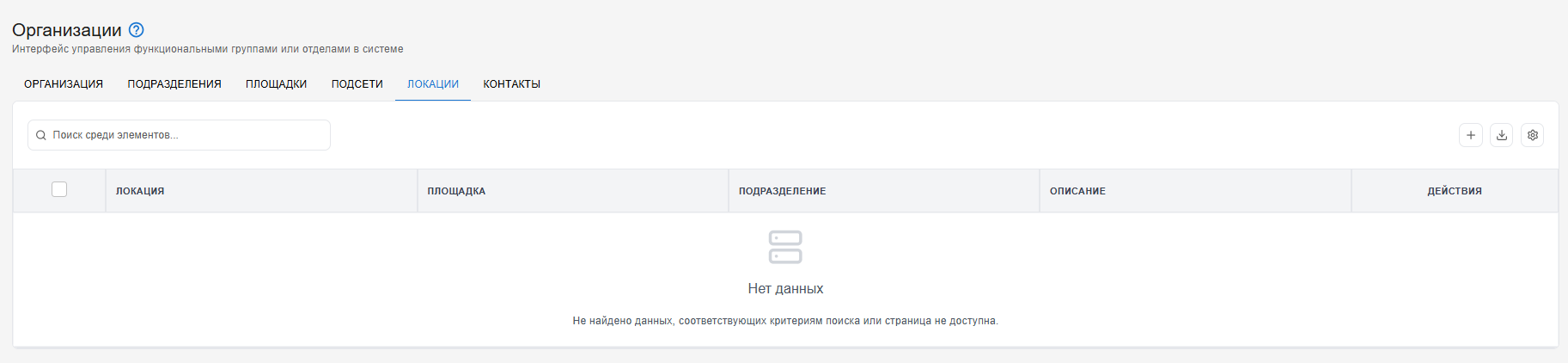 Список локаций