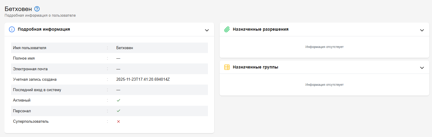 Карточка пользователя